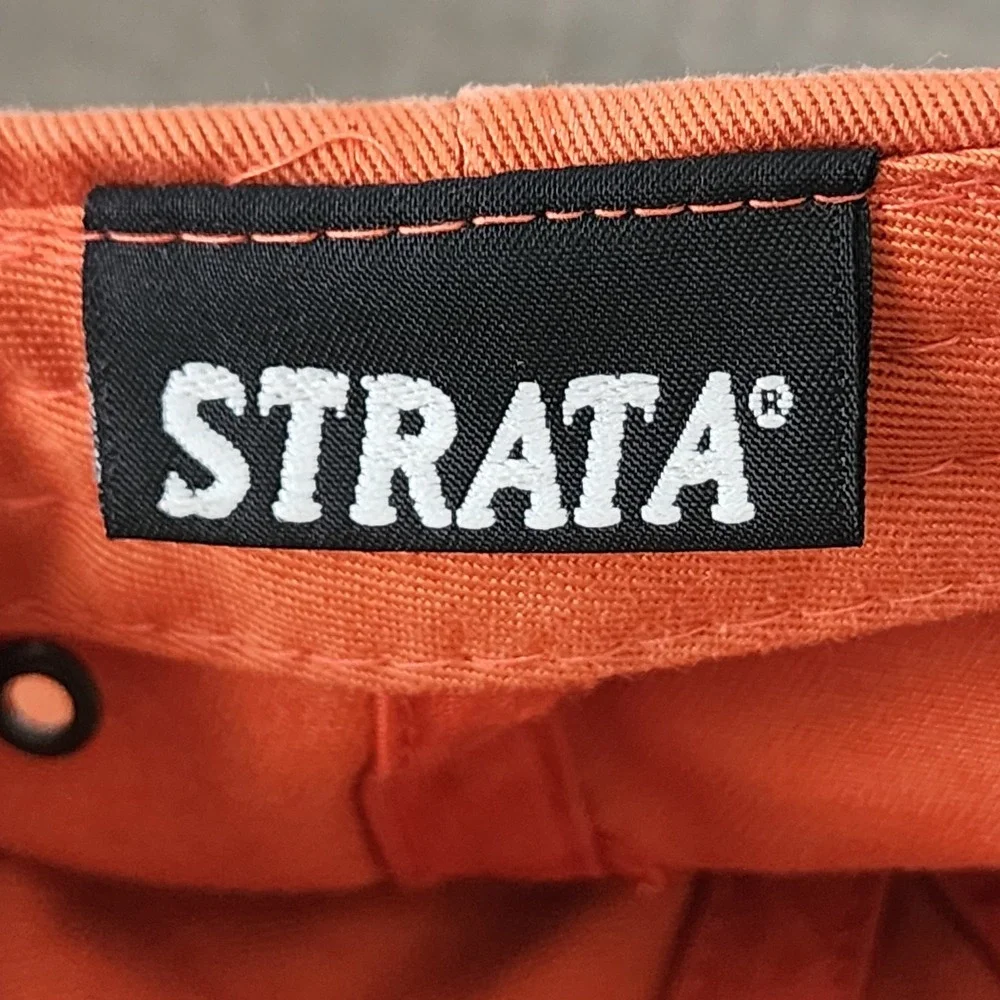 STRATA Golf Hat Adult Orange Adjustable Front Back logos Cap